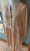Sweet Adelyn Nude Button Down Dress