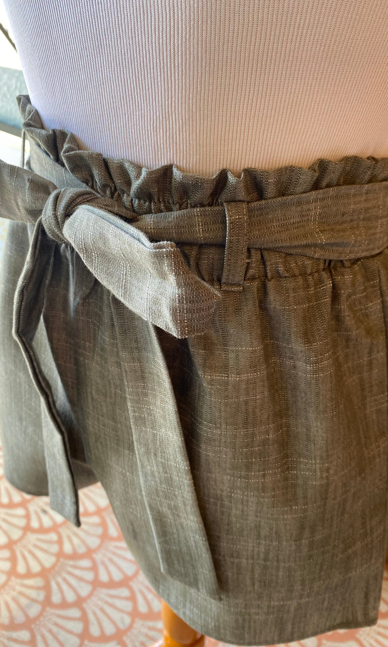 Must Have Heathered Grey Paperbag Tie Shorts