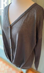 Mts Charcoal Button Down Sweater