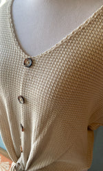 Ginger G Tan Button Down Tie Top