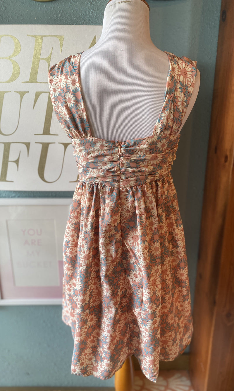 Entro Blush Pink and Blue Floral Dress