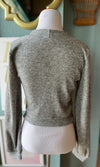 Ces Femme Grey Cropped Button Down Sweater