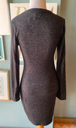 Sweet Adelyn Heathered Black Keyhole Dress