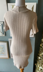 Audrey Light Nude Knit High Neck Dress