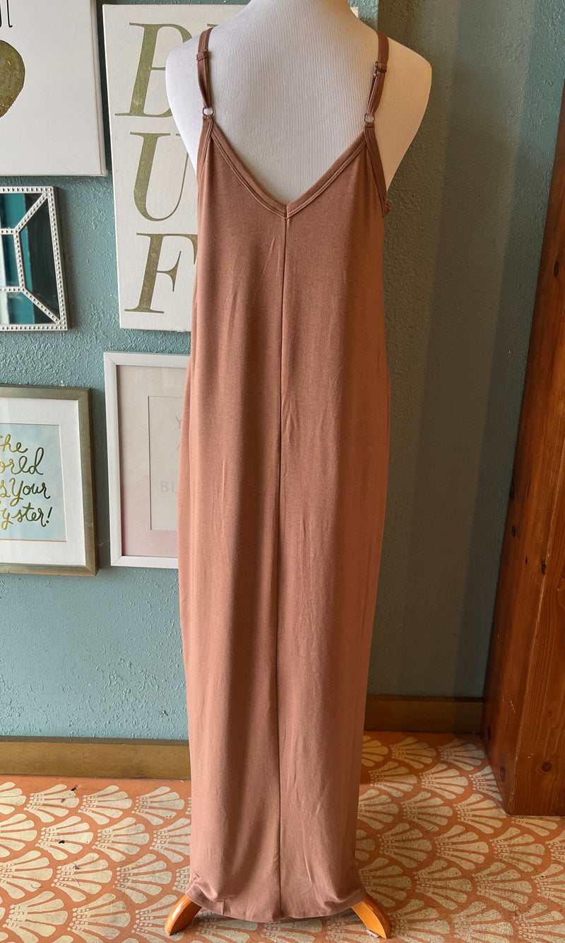 Zenana Warm Spice Brown Tank Maxi Dress