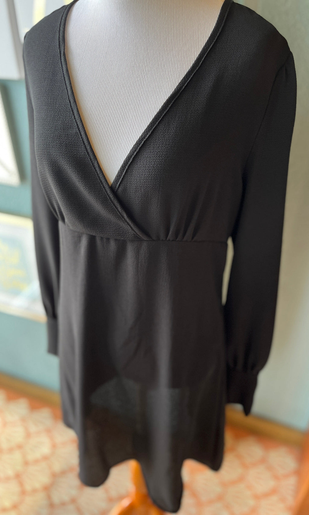 Sweet Adelyn Black Cuff Sleeve Dress