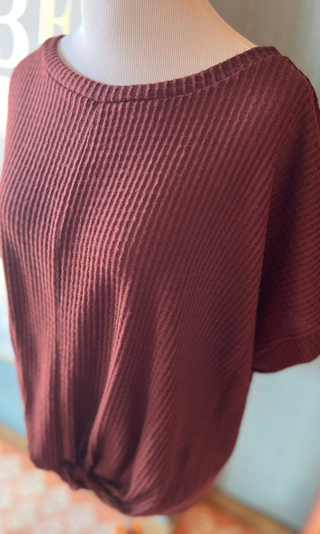 You & Me Maroon Brown Knit Top