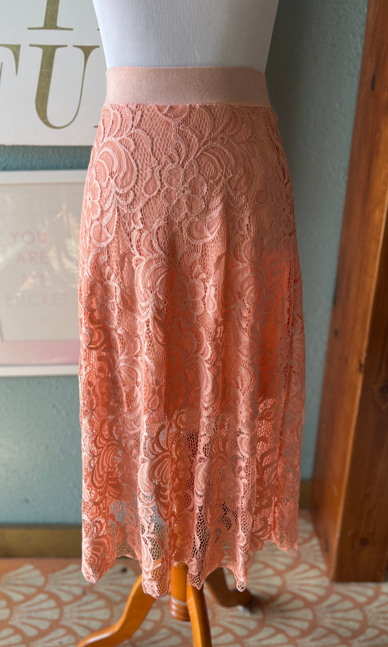Sweet Adelyn Pink Lace Skirt
