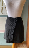 Very j Black Button Down Ruffle Skirt