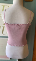 Le Lis Lilac Ribbed Tank Crop Top