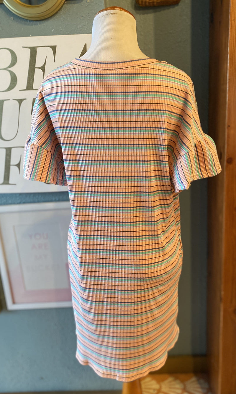 Loveriche Baby Blush Multicolored Striped Dress