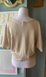 Ginger G Tan Button Down Tie Top