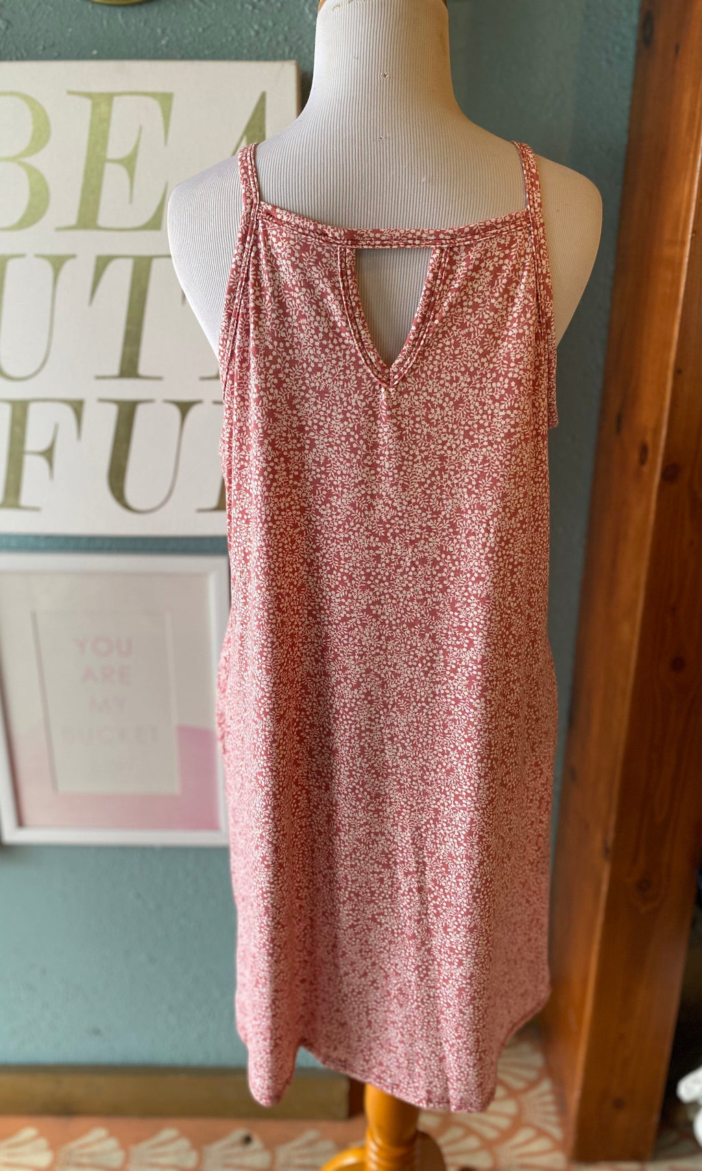 Perfect Peach Dull Pink Halter Dress