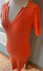 Fore Tangerine Wide Collar Dress