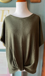 You & Me Army Green Knit Top