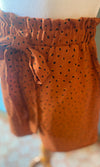 Sweet Adelyn Burnt Orange Polka Dot Shorts