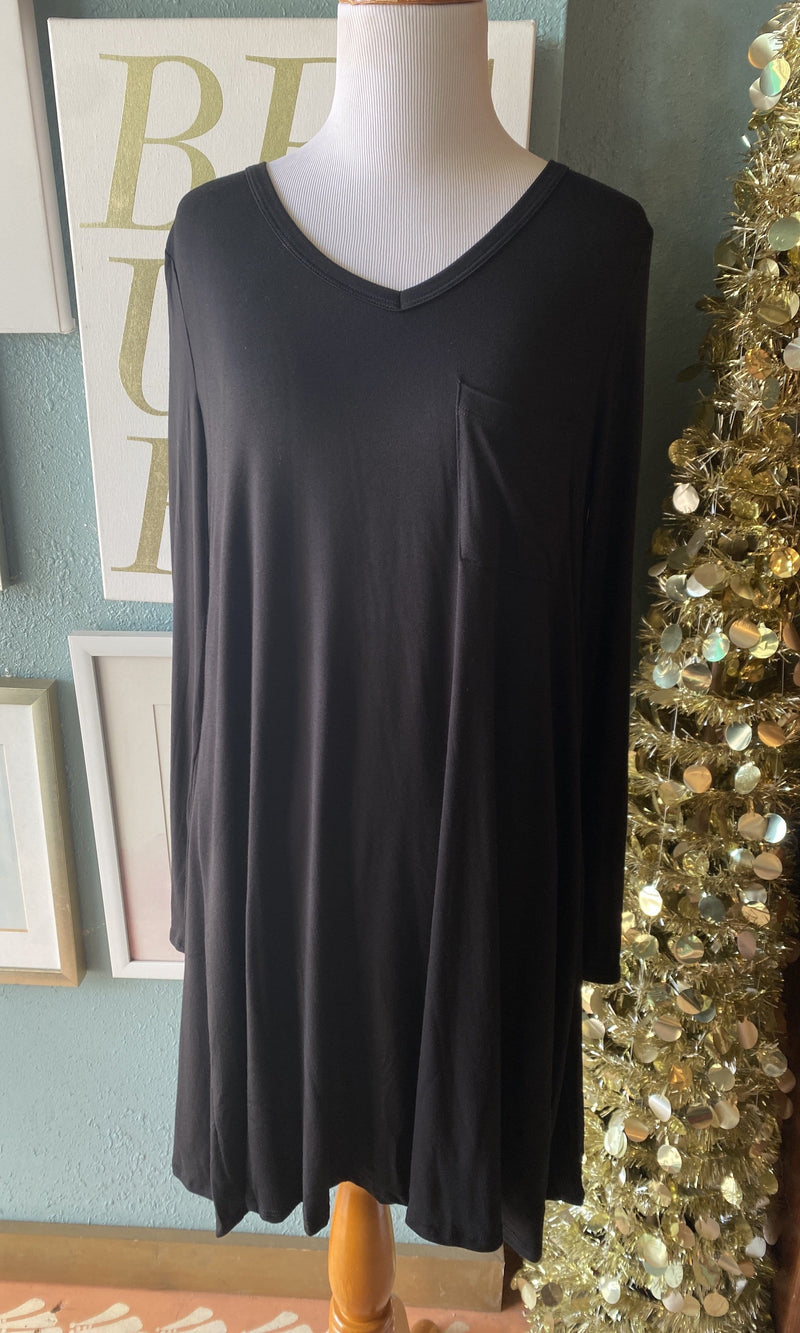 Sweet Adelyn Black Long Sleeve Dress